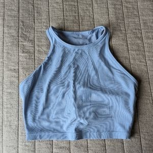 Baby blue high neck workout crop Stori